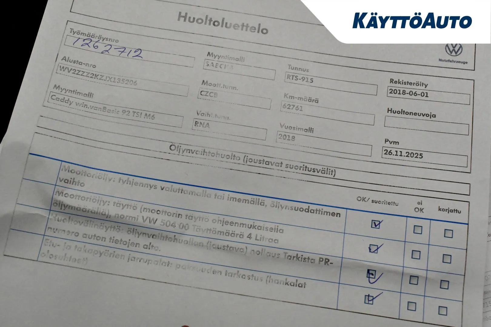 VOLKSWAGEN CADDY RTS-915 carousel image